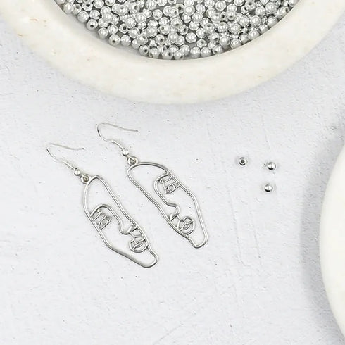 4mm Silver Round Plastic Beads